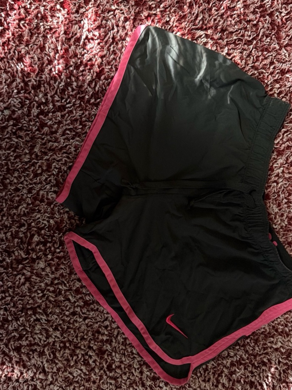 Nike Women’s Black Athletic Shorts with Pink Trim